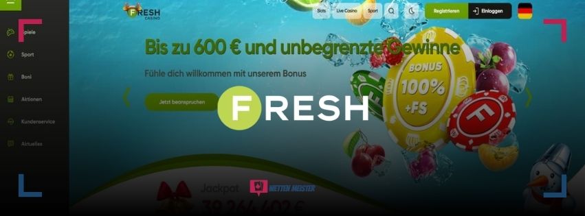 Fresh Casino Bewertung: Casino-unterhaltung, Sportwetten und Promotions