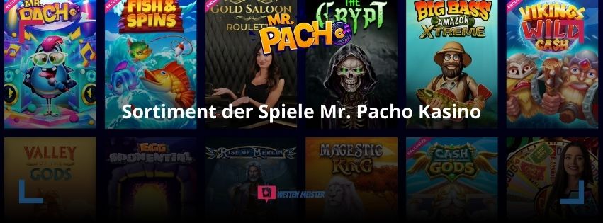 Sortiment der Spiele Mr. Pacho Kasino