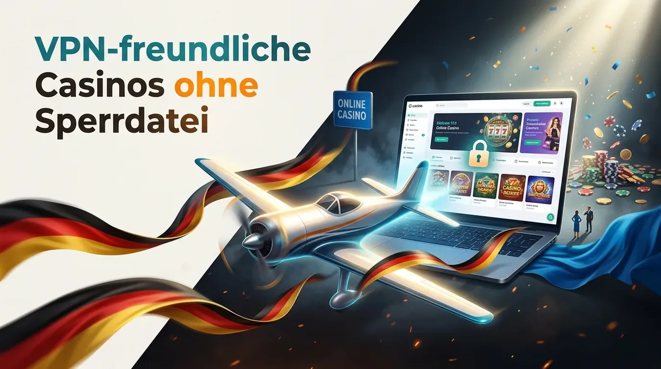 Casino-Lobby mit VPN-Sicherheitsanzeige